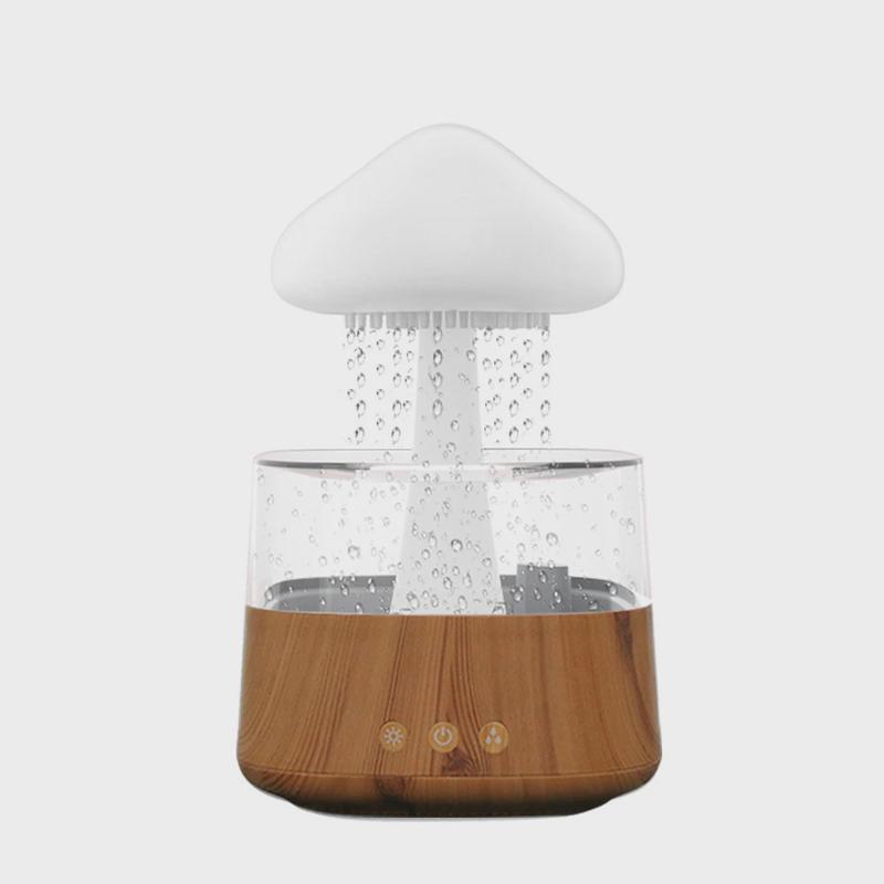 创意雨滴加湿器香薰机 云雨七彩渐变灯云朵精油加湿器蘑菇 氛新款