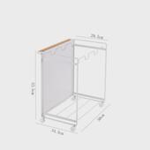 外分类垃圾架三格移动滑轮干湿分类垃圾挂架户内铁艺垃圾袋收纳架