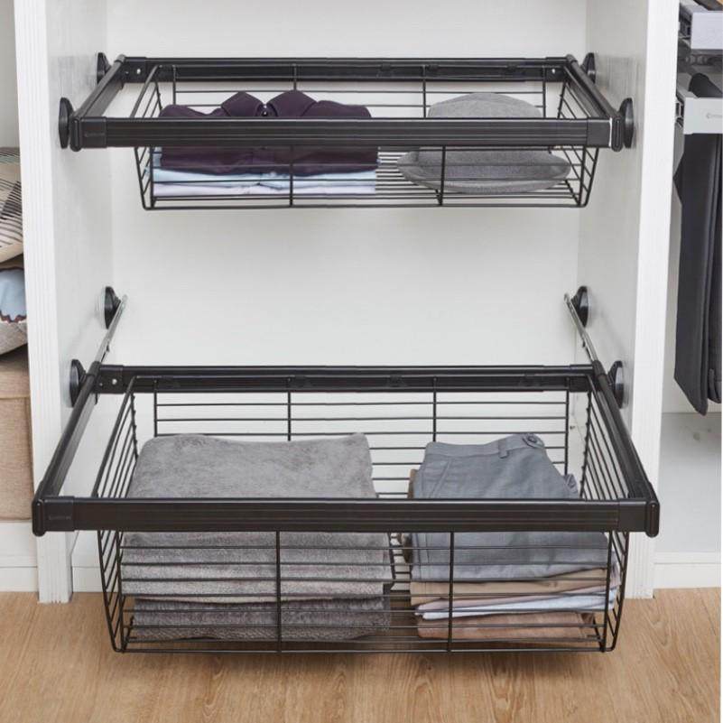 衣柜拉篮抽屉式深浅口伸缩裤架内置衣帽间收纳不锈钢藤篮用网篮,收纳整理,其他收纳篮,淘宝优惠券,粉丝福利购,淘宝优惠卷