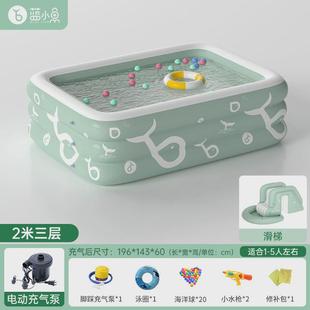 家用大人小孩户外充气泳池加厚儿童游泳池宝宝戏水池带滑梯遮阳棚