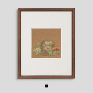 牡丹花新中式装饰画法式中国风高级感方形中古风床头餐厅装饰画