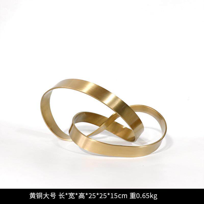 抽象福字缠绕黄铜摆件北欧轻奢客厅创意家居桌面玄关软装饰品