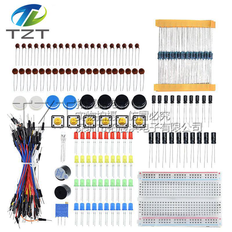 电阻/LED/电容/跳线/面包板/电阻DIY入门学习套件 电子元件开发包