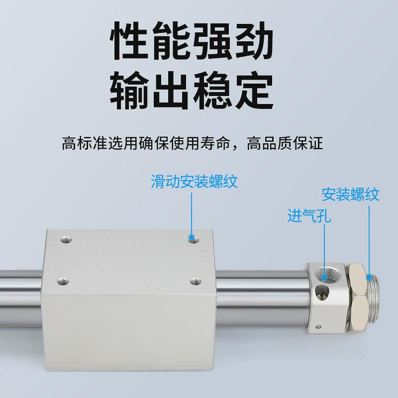 亚德客型磁藕式RMS无杆气缸长行程10/16/20/25/32/40X100X200X300
