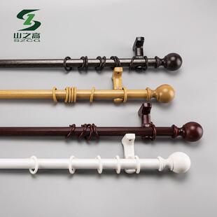 德裕静音之高系列42-8杉木纹系列加厚山窗帘杆罗马杆窗帘配件