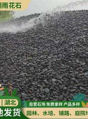 黑色抛光鹅卵石上海浙江安徽厂家铺路园林雨花石黑色造景石头