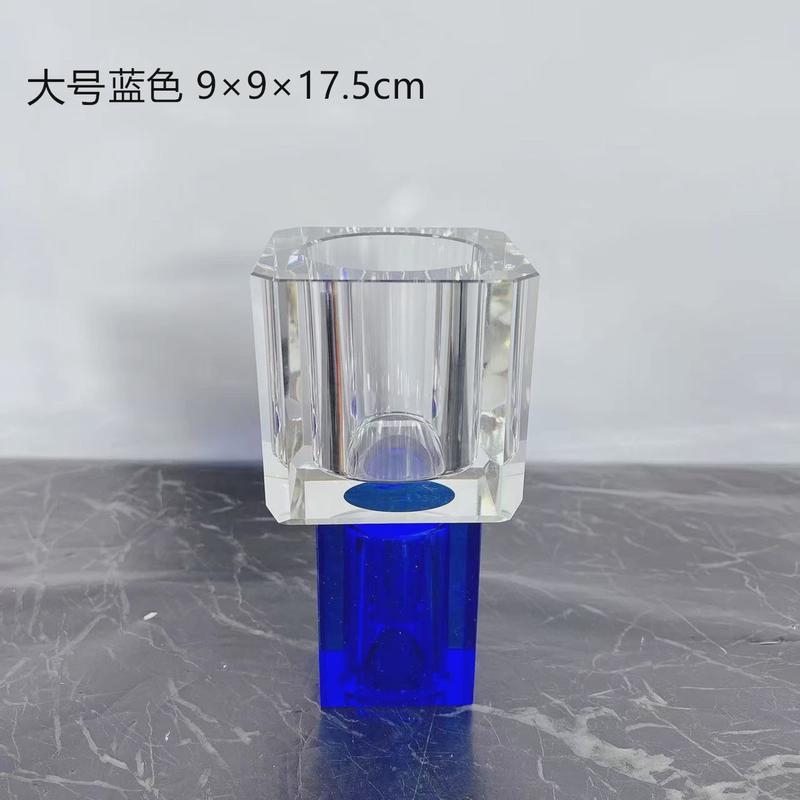 现代水晶玻璃花器桌面摆件样板间售楼处餐厅客厅装饰品摆件
