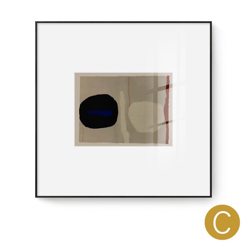 文艺抽象装饰画简约现代客厅几何背景画样板房北欧挂画莫兰迪色系