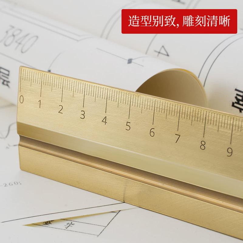 黄铜尺子实心铜尺30厘米50cm刻度尺一米尺铜尺纯铜工程直尺画线尺