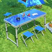 户外折叠桌夜市摆摊地推便携式 小桌子后备箱露营铝合金折叠餐桌椅