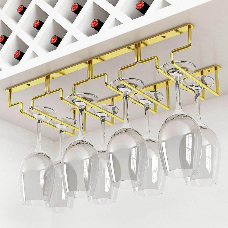 304不锈钢电镀架子红酒杯架倒挂酒杯架家用悬挂高脚杯金色