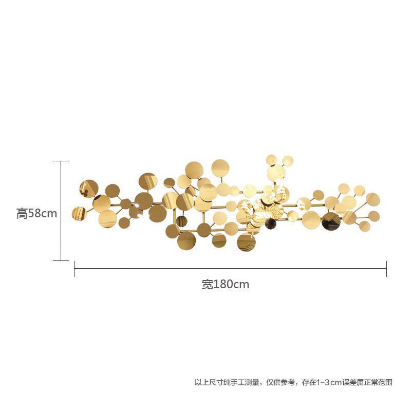 后现代背景墙装饰品轻奢卧室墙上挂件创意墙面金属立体挂饰壁饰