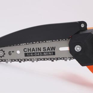 有刷电链锯6寸迷你锯充电式链条锯园林锂电伐木电锯