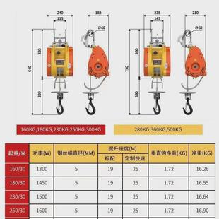 电葫芦小金刚电动220v快速微型便携悬挂0.5t吊机小型提升机台湾