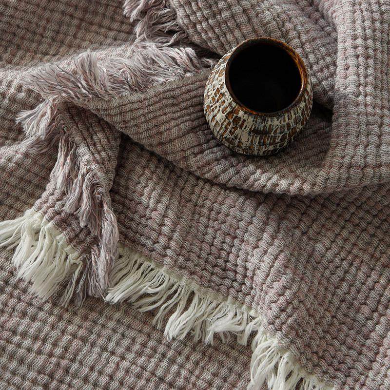 跨境棉与亚麻流苏盖毯午睡休闲沙发流苏毯子床尾巾高级感样板房,住宅家具,其它家具配件,淘宝优惠券,粉丝福利购,淘宝优惠卷