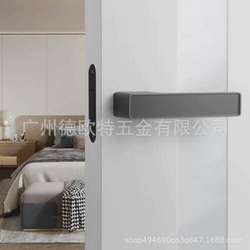 简约生态门锁磁吸静音室内门锁极简锁灰色隐形门锁卧室木门锁具
