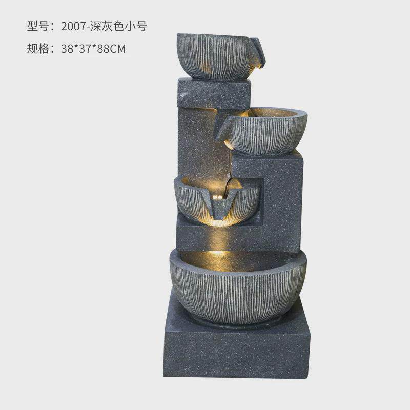 欧式室内喷泉流水摆件客厅装饰创意阳台办公室茶室鱼缸招财加湿器