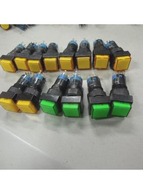 议价原装二手进口IDEC带灯自锁按钮开关AL2-A灯24V  黄色10个,绿