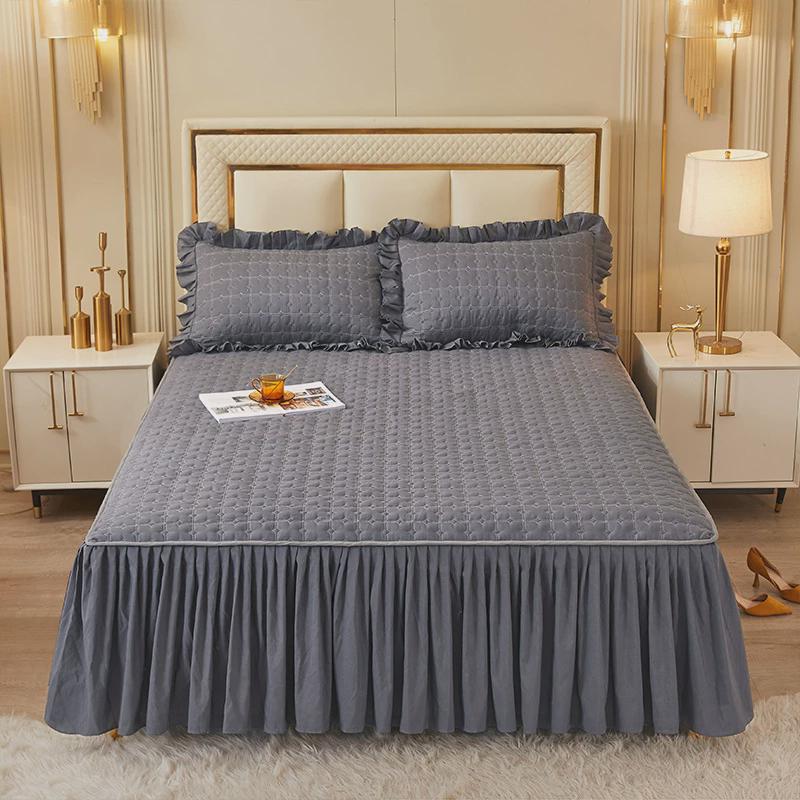 床裙床笠床单床垫套四季通用床罩床盖单件三件套公主裙边可拆卸