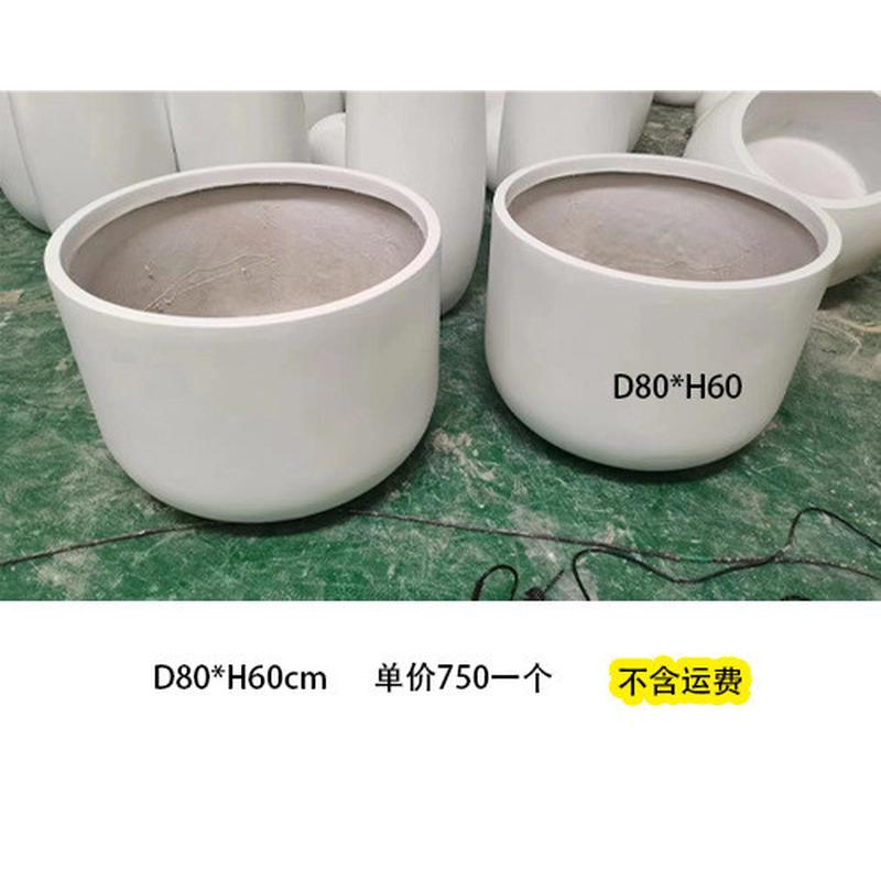 简约玻璃钢花盆售楼处花器摆件户外景观圆形花坛市政广场花箱花池