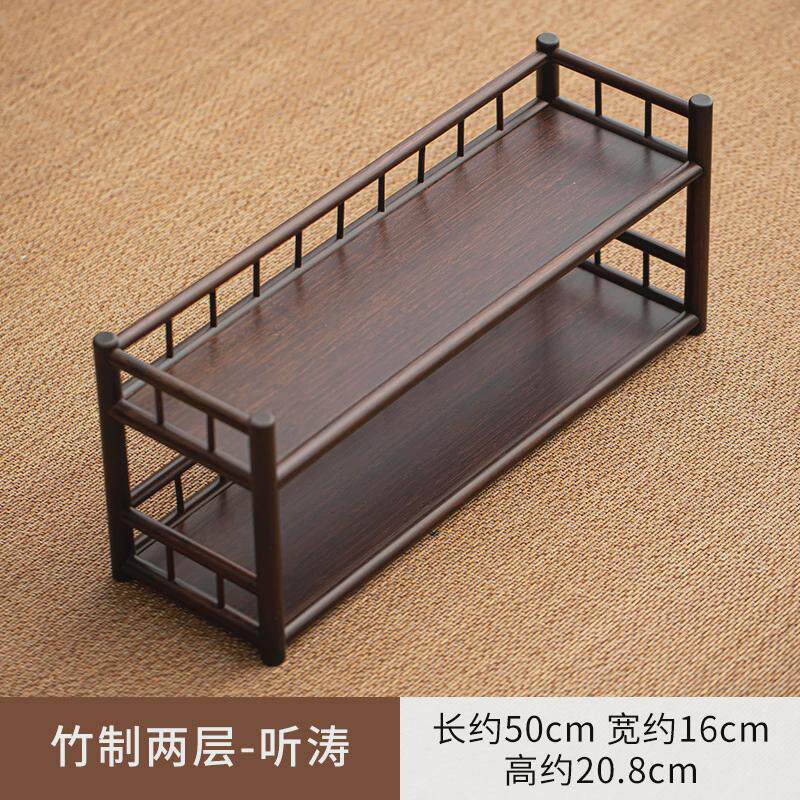 竹制多层展示架沥水杯架茶杯茶壶收纳架中式桌面茶具博古架置物架