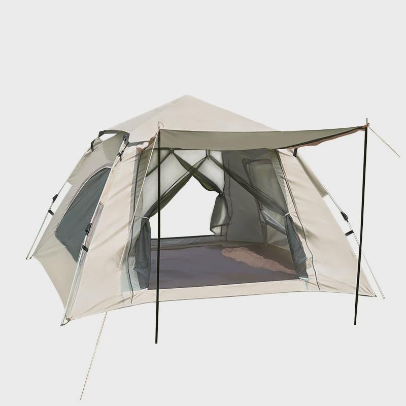 帐篷黑胶公园户外速开帐篷2--4人野营露营户外便携式全自动沙滩帐