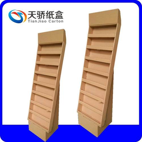 牛皮纸展示盒迷你型大型纸货架超市多功能纸展示架挂式多层陈列架
