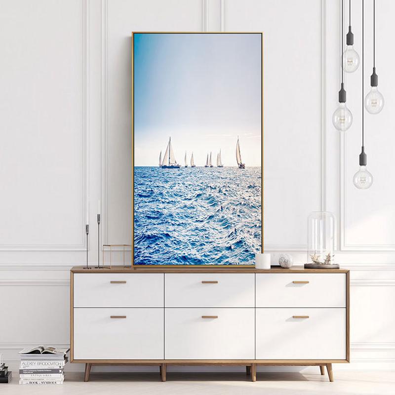 北欧唯美客餐厅沙发背景墙面挂画玄关装饰画风景过道走廊单幅壁画