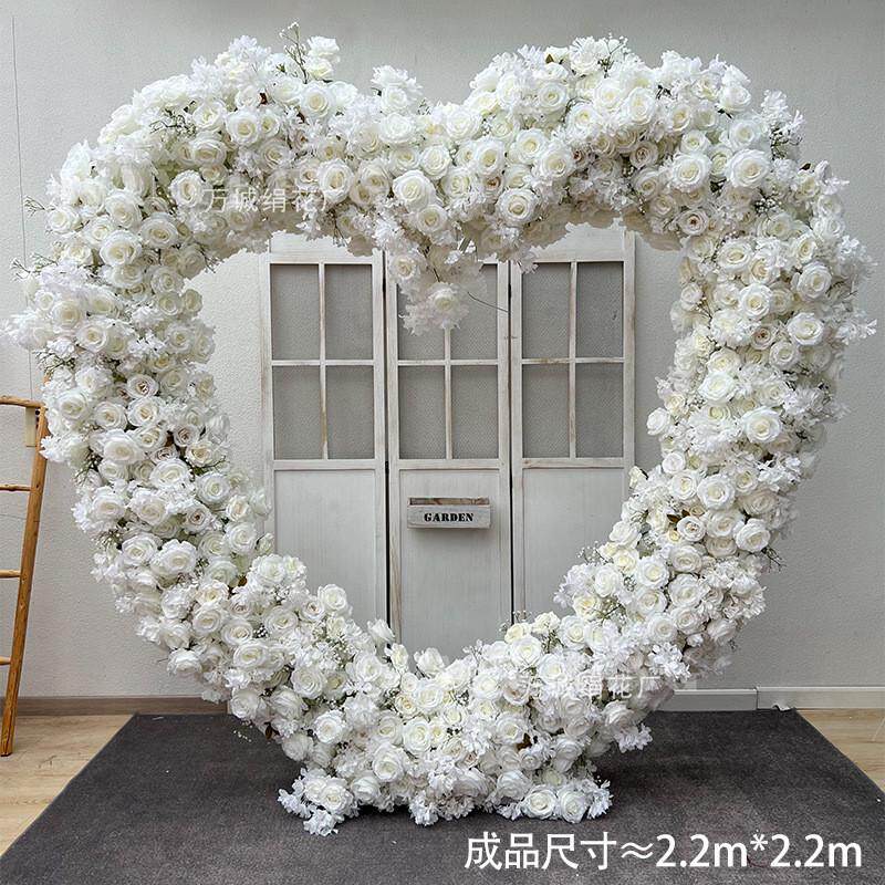 心型架子仿真花假花花艺婚礼背景舞台摆放花求婚活动庆典装饰