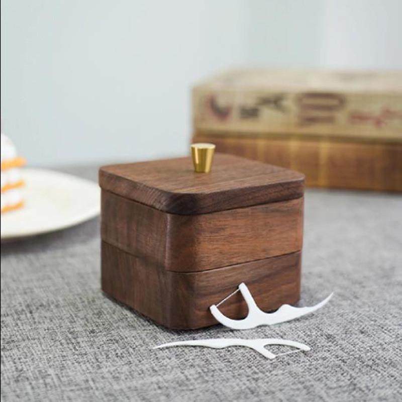 胡桃木双层牙线收纳盒方形客厅牙签盒木质家用棉签盒实木储物盒,办公设备/耗材/相关服务,3D打印机配件,淘宝优惠券,粉丝福利购,淘宝优惠卷