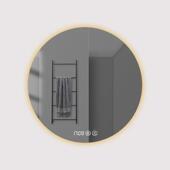 led防雾圆形浴室镜洗手间挂墙式 智能镜子触摸屏卫生间壁化妆带灯