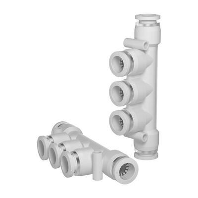 TPM朝日气动精品白色APK快速接头塑料气管五通快插接头PK-100祇装