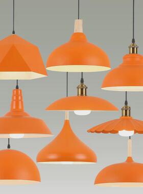工业风橙色吊灯创意个性餐饮烤肉火锅饭店店铺舞蹈商用单头灯罩灯