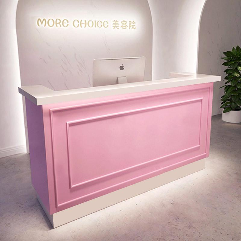 公司前台接待台收银台柜台简约现代女服装店美容院吧台烤漆服务台
