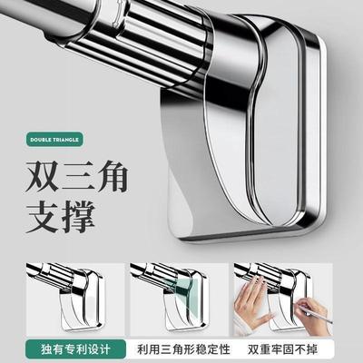 伸缩晾衣杆免打孔阳台飘窗固定式不锈钢一整根悬挂式窗帘墙上撑杆