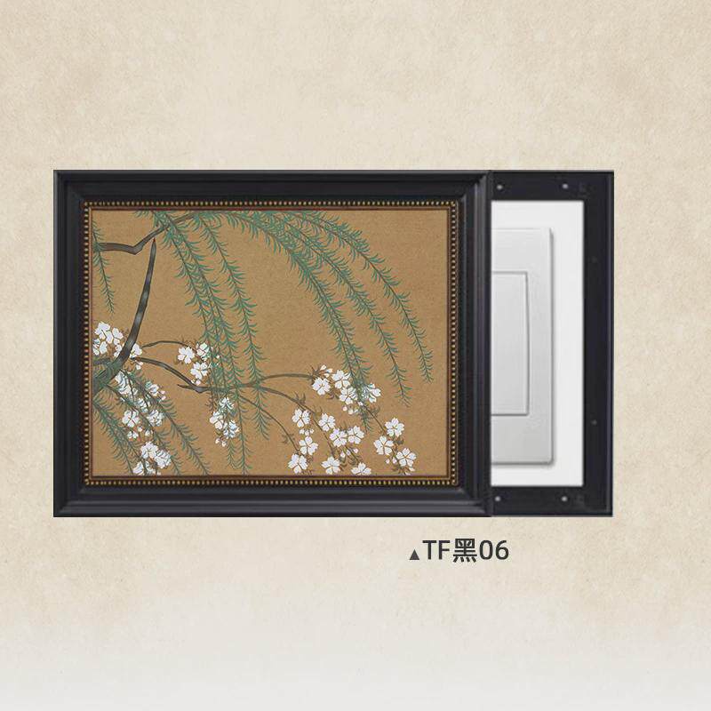法式油画古风壁画电表箱装饰画客厅美式欧式中国风遮挡推拉液压