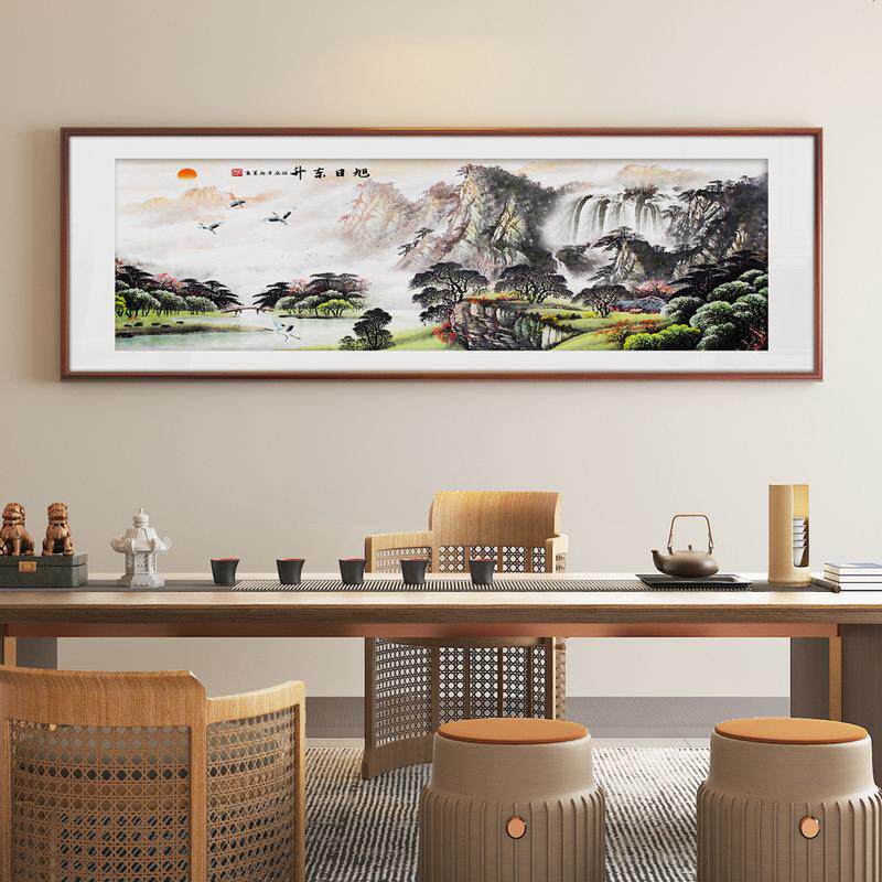 饭店餐厅装饰牌匾酒店包厢包间墙面壁画中式挂画字画餐桌背景