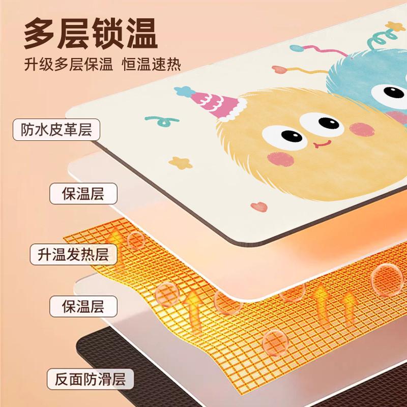 加热鼠标垫电脑电热板暖桌垫学生写字发热办公室桌垫暖手超大防水