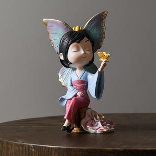 可爱创意日式女孩摆件少女心卧室儿童房橱窗样板桌面房家居装饰品