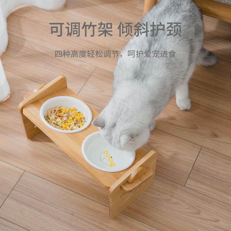 创意竹制猫碗架宠物喂食器可调节高架狗碗架宠物碗盘猫碗喂食器,宠物/宠物食品及用品,其它宠物,淘宝优惠券,粉丝福利购,淘宝优惠卷