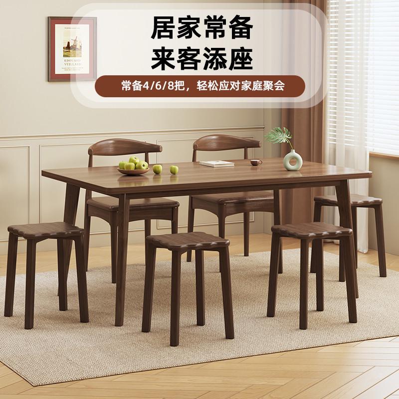 热销实木凳子家用可方凳板凳叠放木凳子中古餐凳圆凳椅子木头凳客