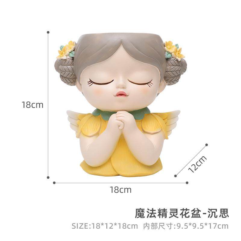 创意精灵女孩树脂花盆家居办公室桌面装饰盆栽微景观绿植多肉花盆,鲜花速递/花卉仿真/绿植园艺,花盆,淘宝优惠券,粉丝福利购,淘宝优惠卷