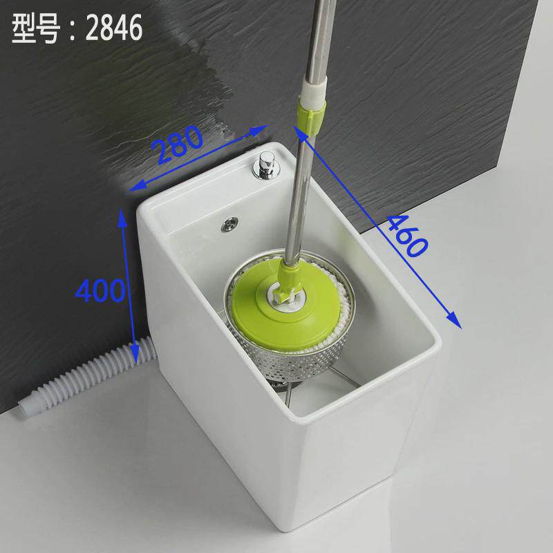 品陶瓷拖把池方形拖布池阳台家用清洗盆地拖桶迷你款小号不新智能