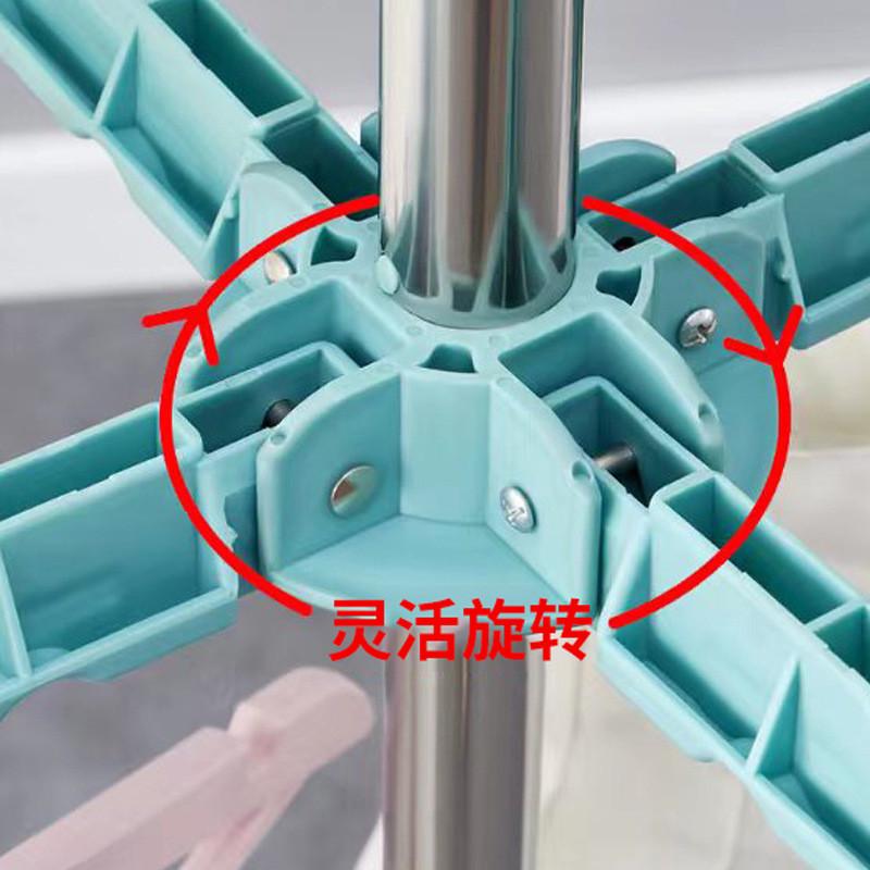免打孔伸缩晾衣架架落地式折叠挂衣架家用简易尿布阳台旋转晾衣架