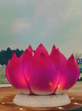 户外不锈钢荷花大型广场镂空莲花编织雕塑花朵地标钢结构水景摆件