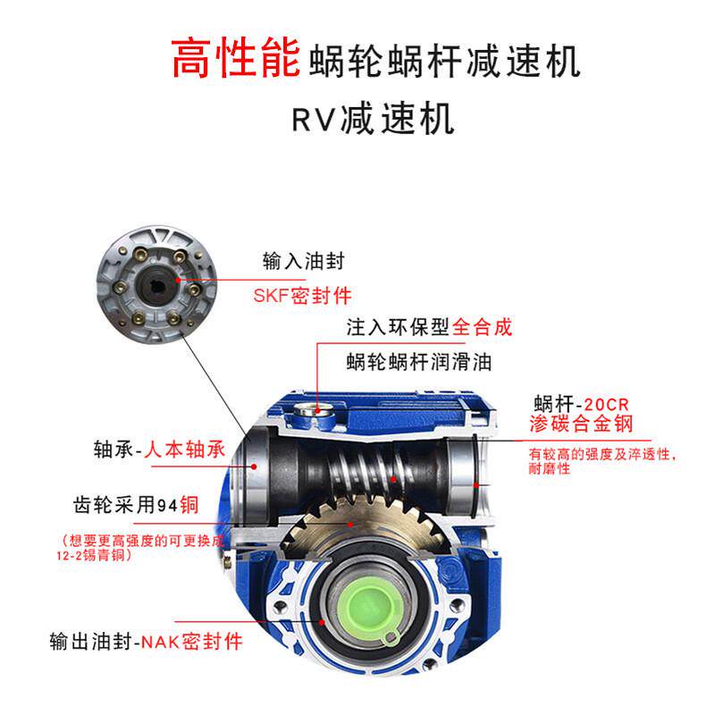 蜗轮蜗杆减速机器rv减速机齿轮减速器涡轮减速机伺服变速箱5063