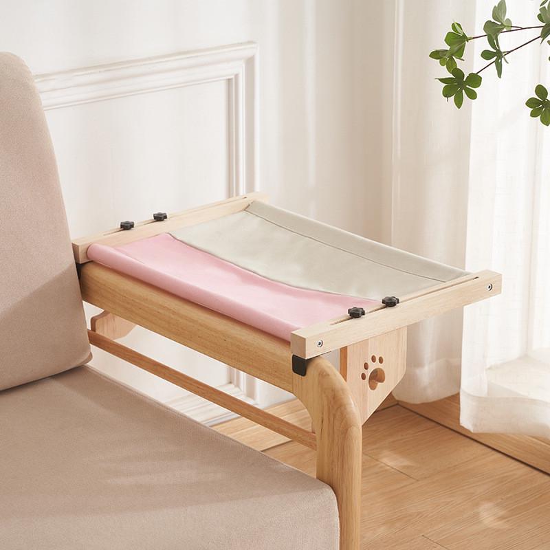 实木猫挂床阳台窗户猫吊床床边魔术贴猫窝活动承重30斤猫窝猫床