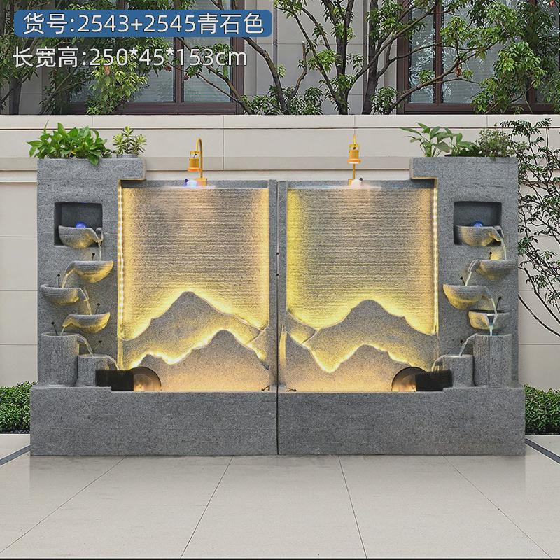 假山流水喷泉水幕墙流水墙屏风摆件造景观循环水庭院公司水景鱼池