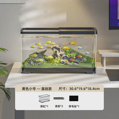 鱼缸客厅家用小型2024新款造景生态全套过滤制氧一体机桌面金鱼缸