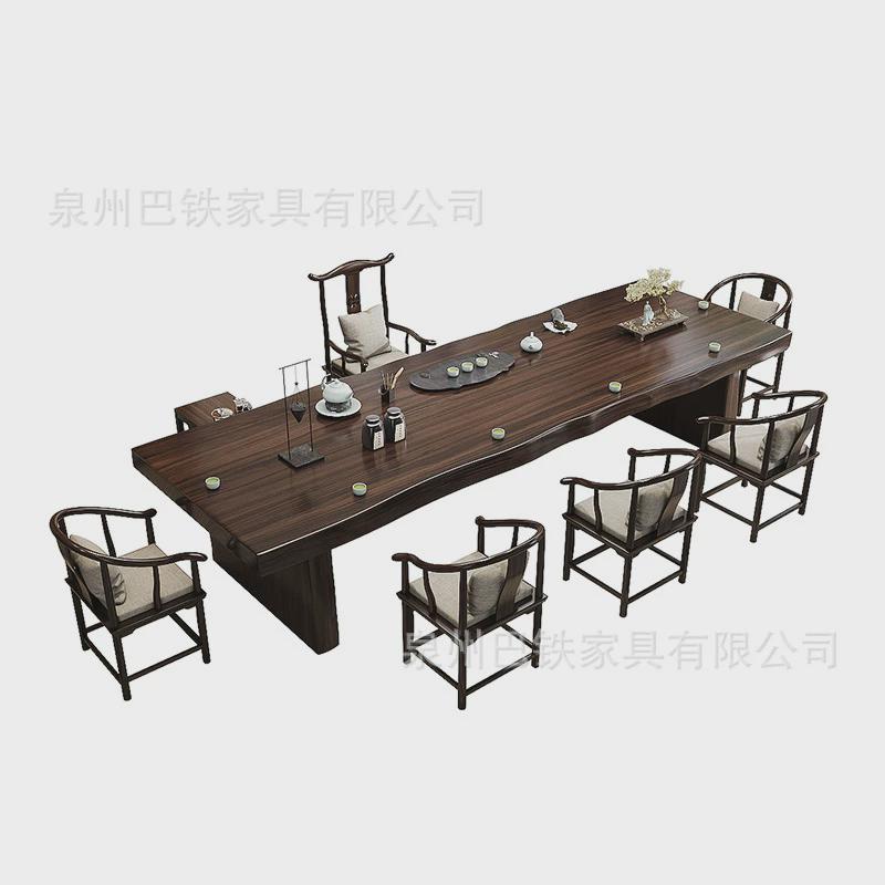 实木茶桌阳台家用新中式现代简约办公室禅意泡茶桌茶桌椅组合茶台
